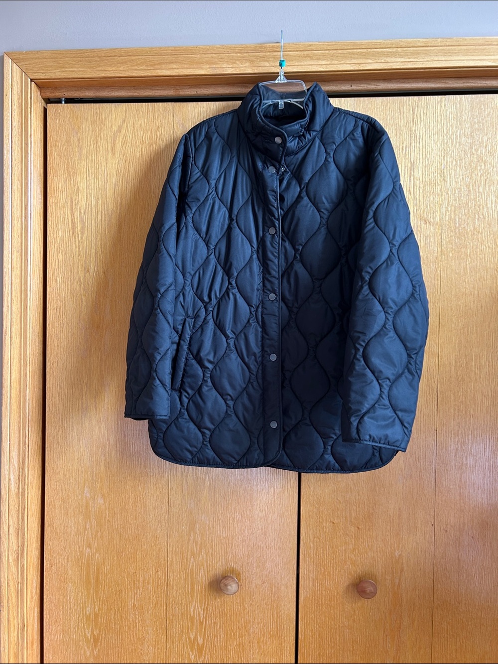 Quilted Black Snap  -Front Jacket